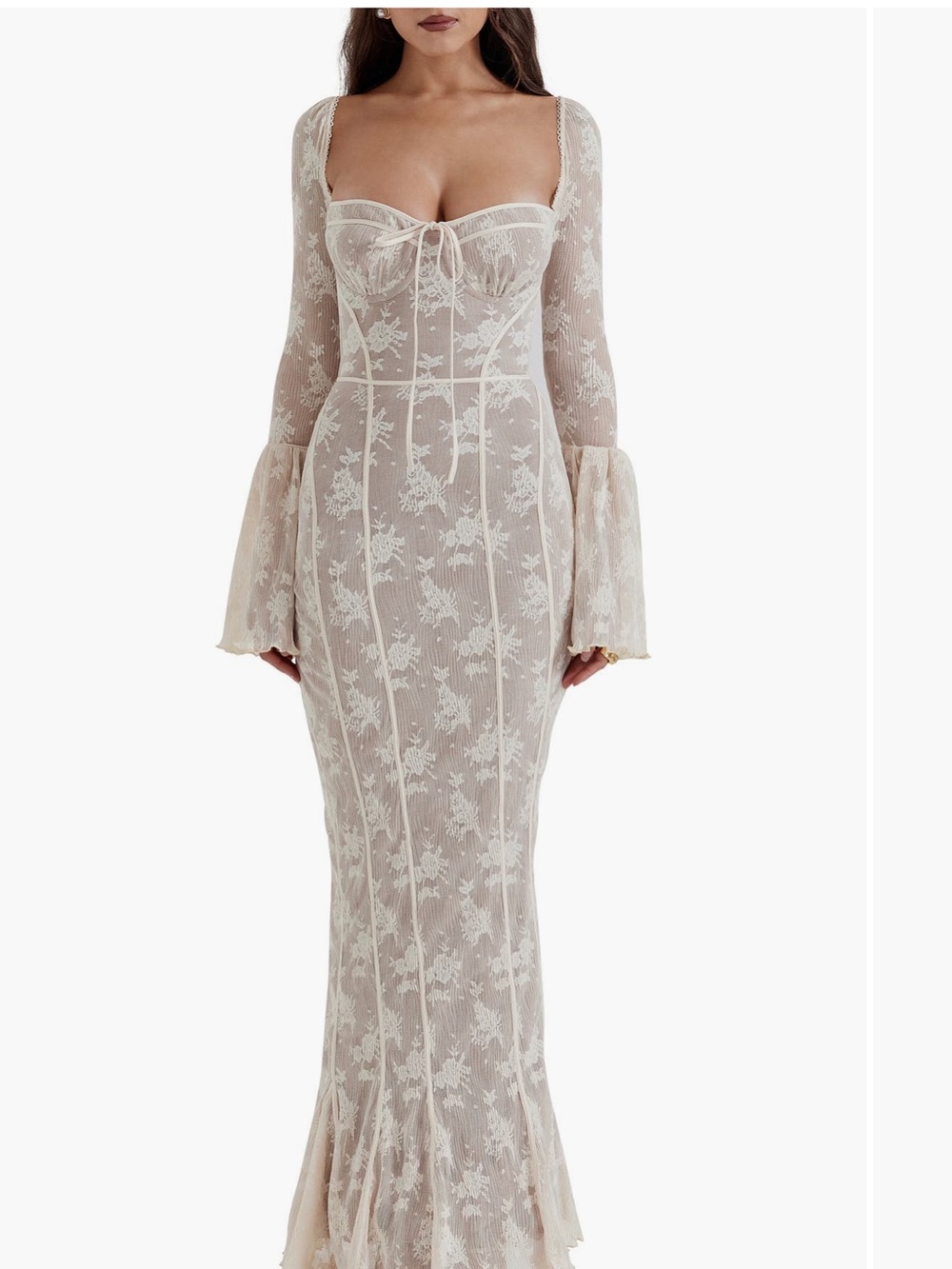 HOUSE OF CB
Delilah Floral Long Sleeve Lace
Maxi Dress